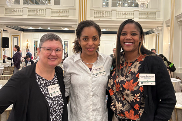 From left, Jennifer Tucker, Ph.D., deputy administrator of the USDA Agricultural Marketing Service’s National Organic Program, connects with Oregon Tilth CEO Kellee James and Client Experience Manager Janae Betterton during Organic Week 2026 in Washington, D.C.