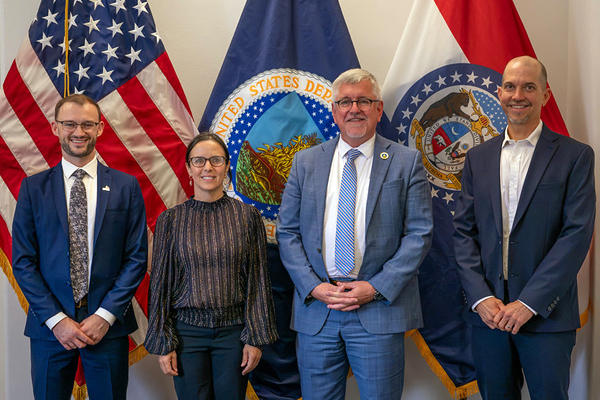 From left, Jesse Womack, policy specialist at the National Sustainable Agriculture Coalition; Brise Tencer, executive director of the Organic Farming Research Foundation; Richard Fordyce, USDA under secretary for Farm Production and Conservation; and Ben Bowell, chief program officer at Oregon Tilth, during Organic Week 2026 in Washington, D.C.